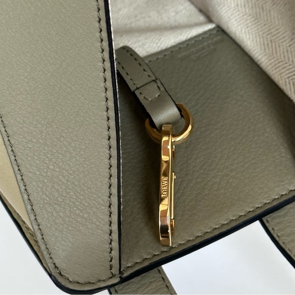 Loewe Small Hammock Bag in Classic Calfskin Tricolor Clay Green/Dusty Beige - Picture 12 of 15